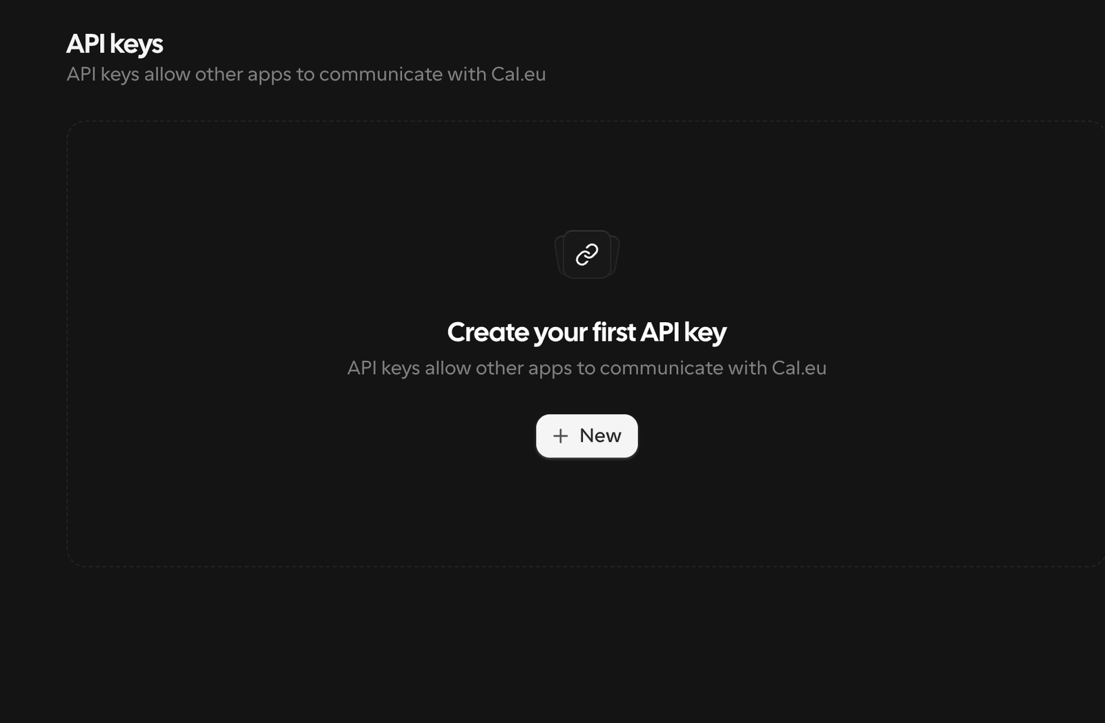 Settings with the "API keys" item highlighted under "Developer".